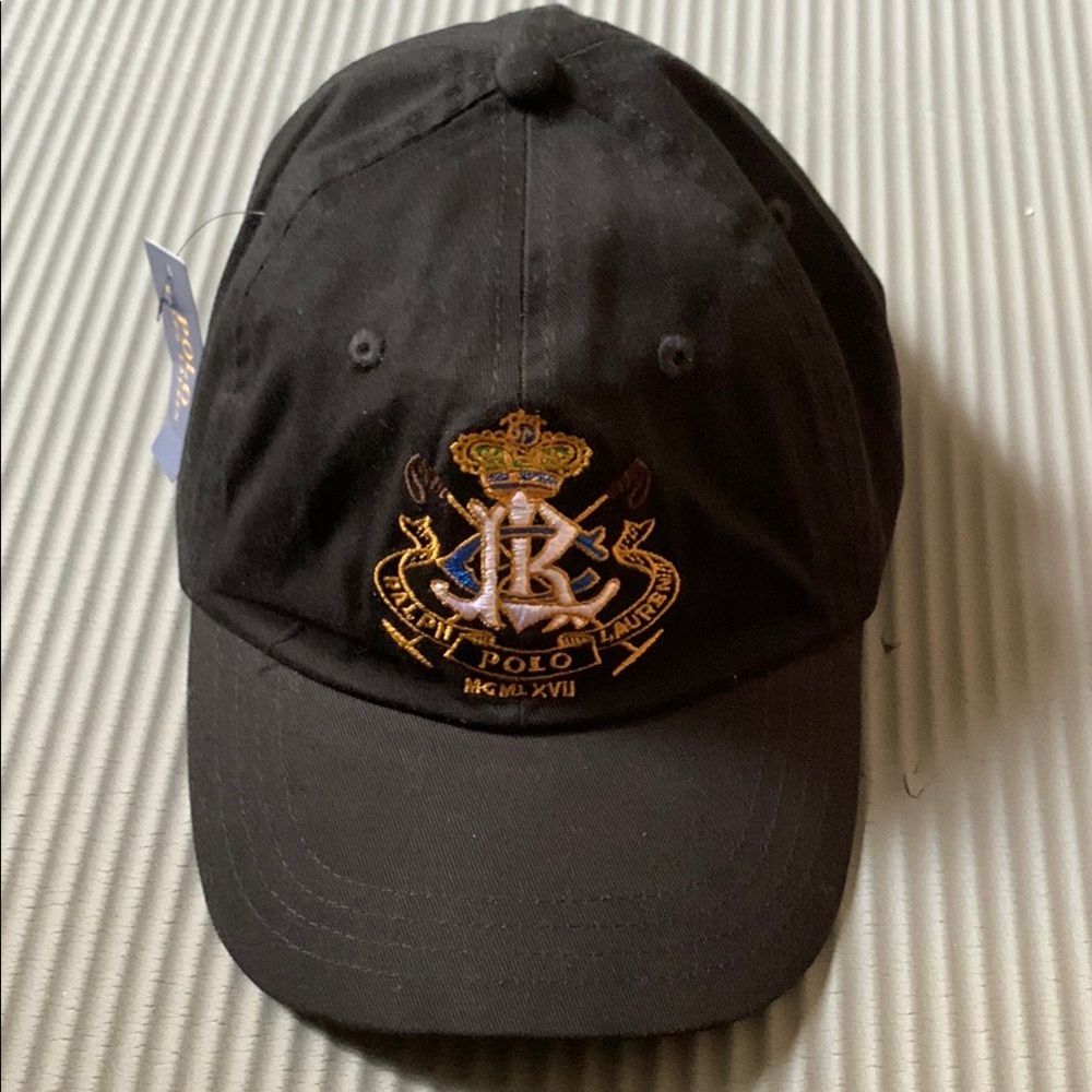 Ralph Lauren Black Hat with Embroidered Logo